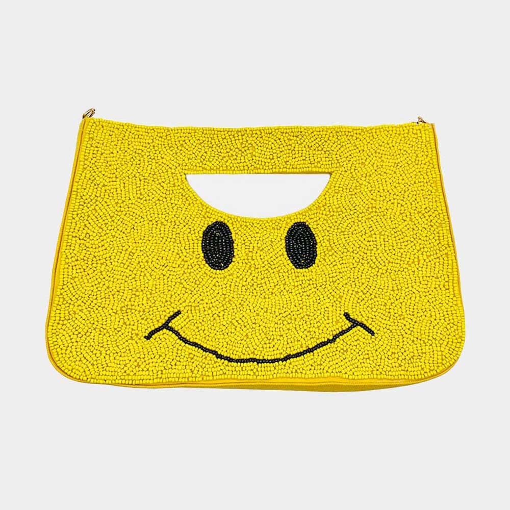 Smile pointed Seed Beaded Tote/Crossbody Bag